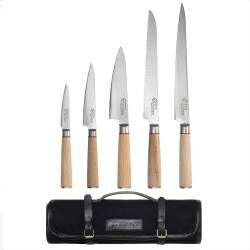Nihon X50 Knife Set - 5 Piece and Canvas Knife Case