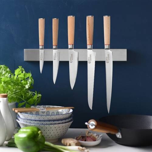 Nihon X50 Knife Set 5 Piece and Magnetic Stainless Steel Knife Rack