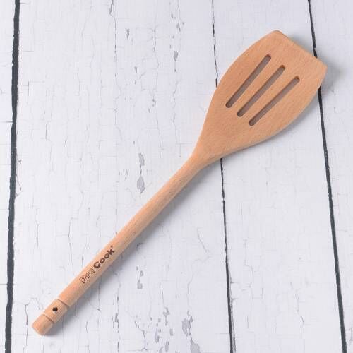 ProCook Wooden Slotted Spatula 30cm