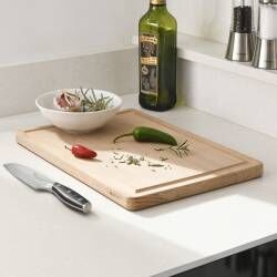 Secondary image for image of Wooden Chopping Board with Groove 40 x 28cm