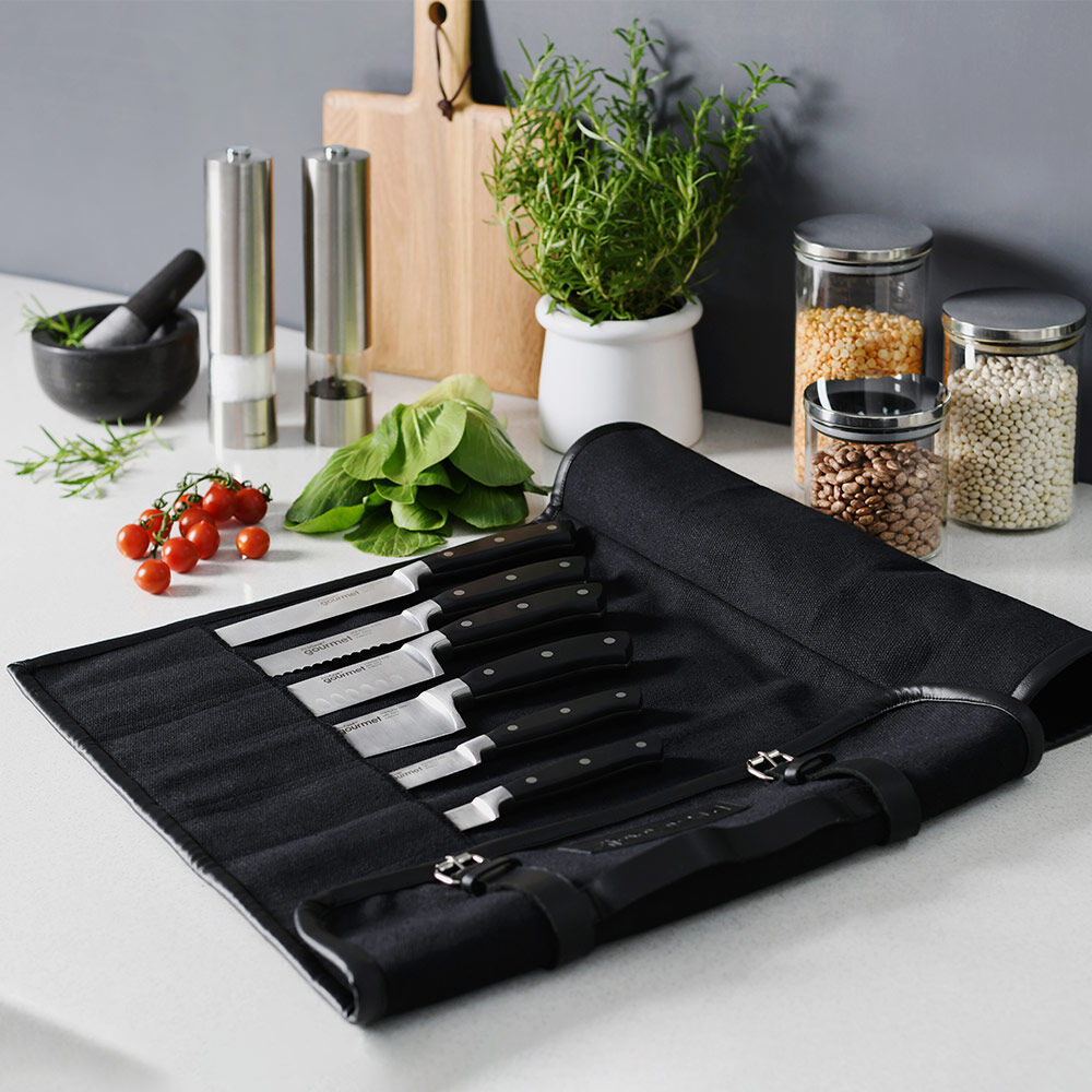 Gourmet X30 Knife Set 6 Piece and Canvas Knife Case