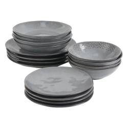 Malmo Charcoal Mixed Dinner Set - 16 Piece - 4 Settings