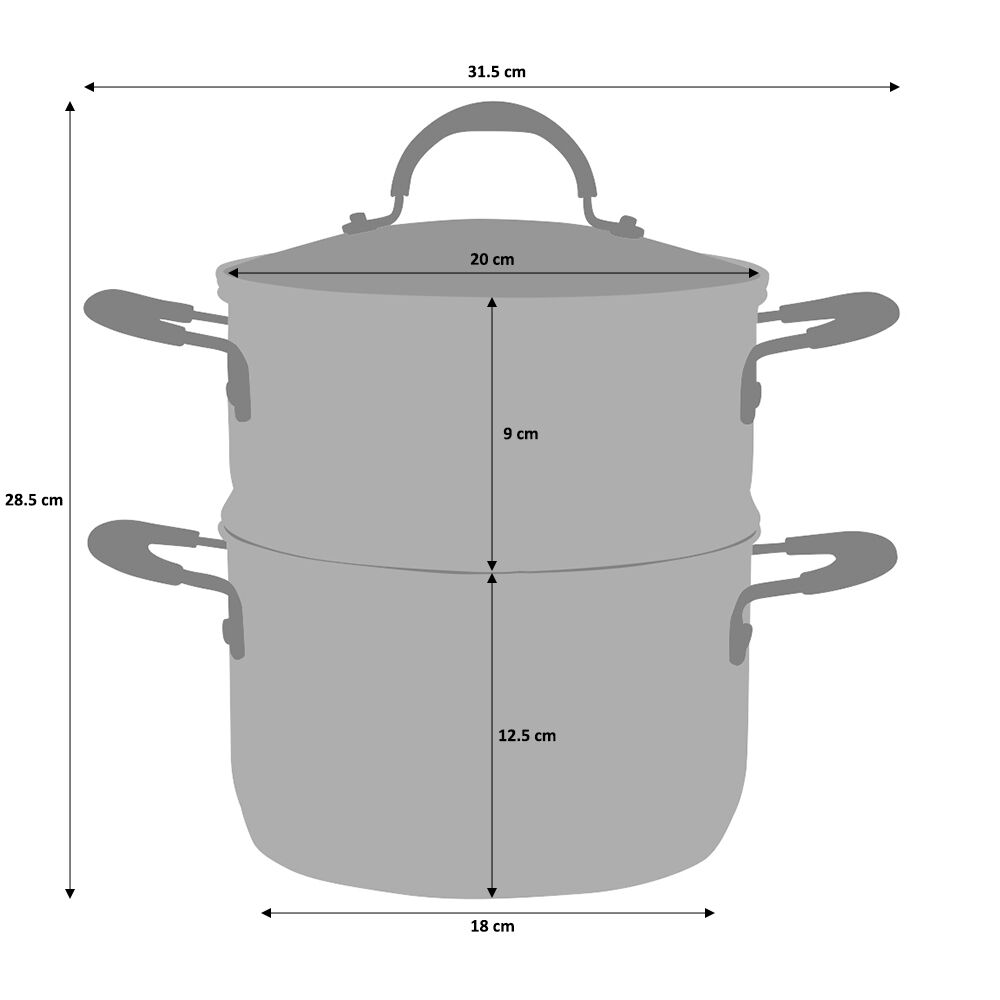 Gourmet Stainless Steel Steamer Set 20cm / 1 tier Gourmet Stainless