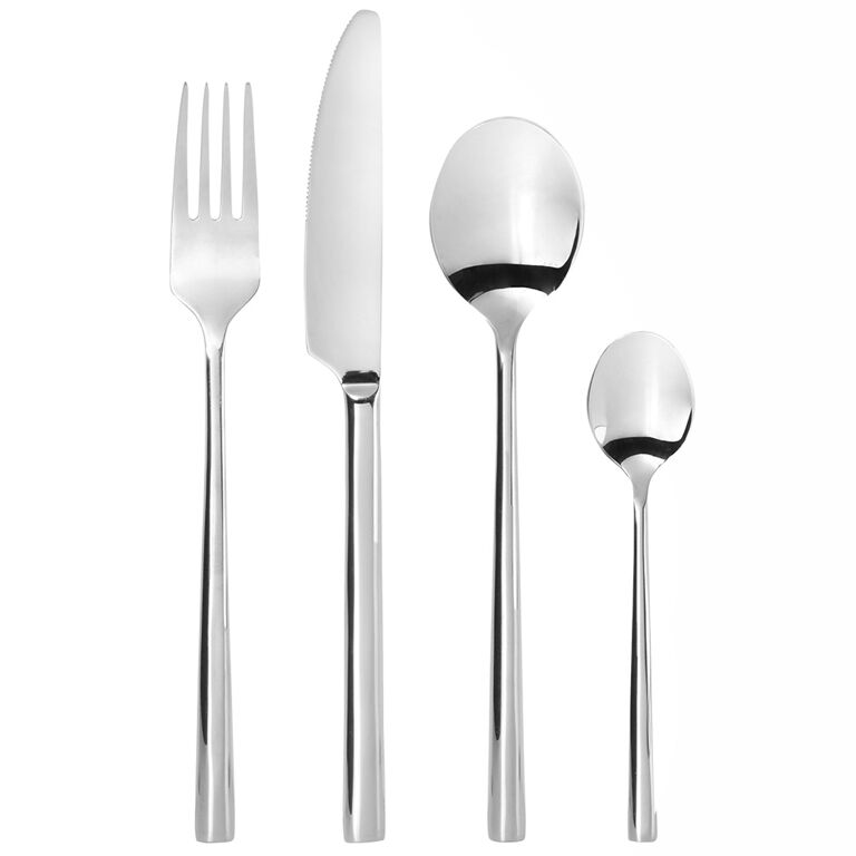 30 Pieces Silverware Set, KINGSTONE Flatware Cutlery Set for 6, 18/10  Stainless Steel Silverware Utensils Minimalist Design Dishwasher Safe