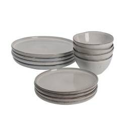 Secondary image for image of Oslo Rim Stoneware Dinner Set 12 Piece - 4 Settings with Cereal Bowls