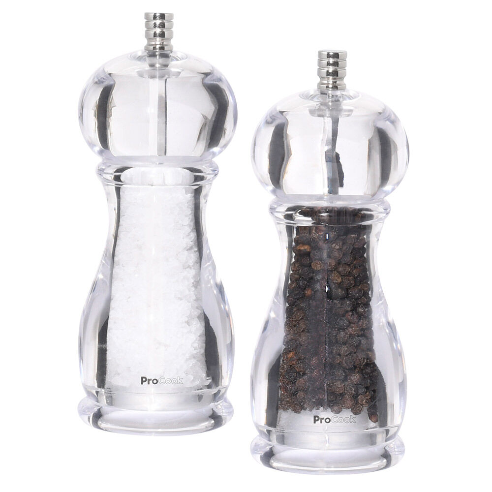 Acrylic Salt and Pepper Mill Set 20cm Salt and Pepper Grinders from