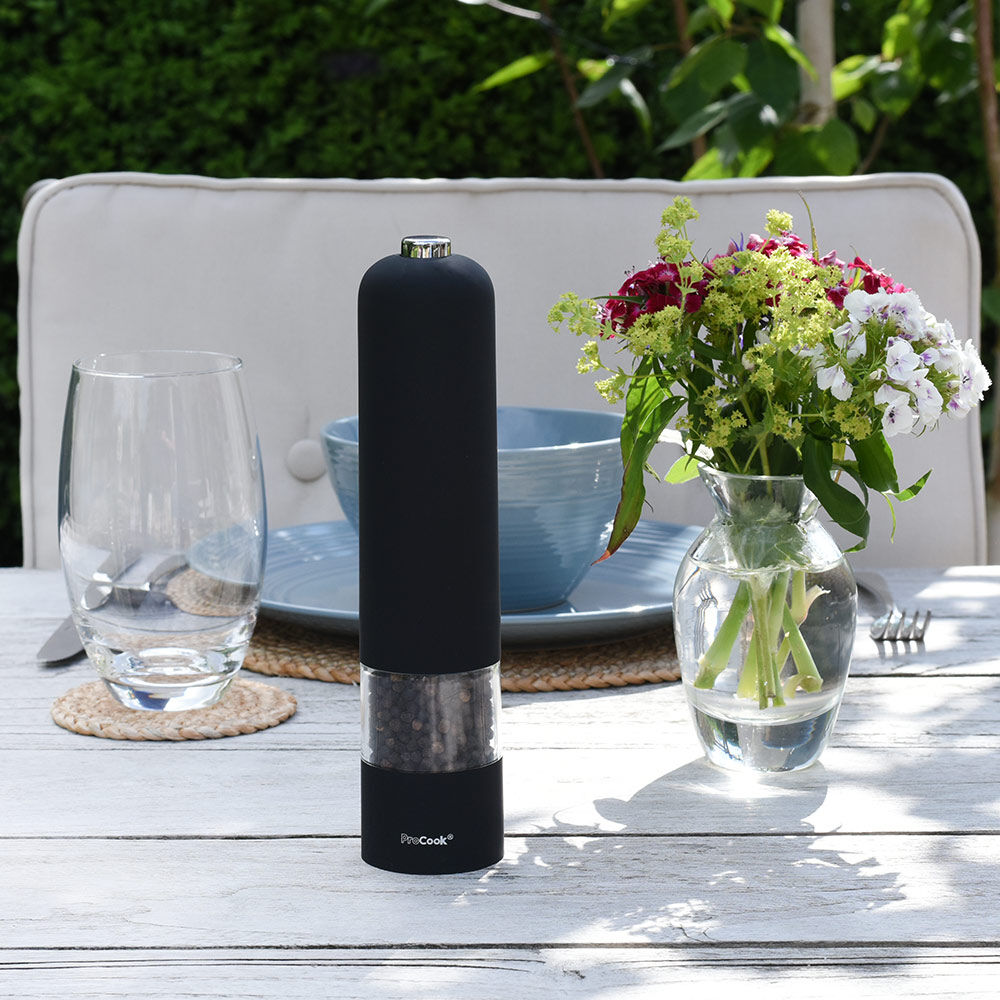ProCook Electric Soft Touch Salt or Pepper Mill Black 22cm