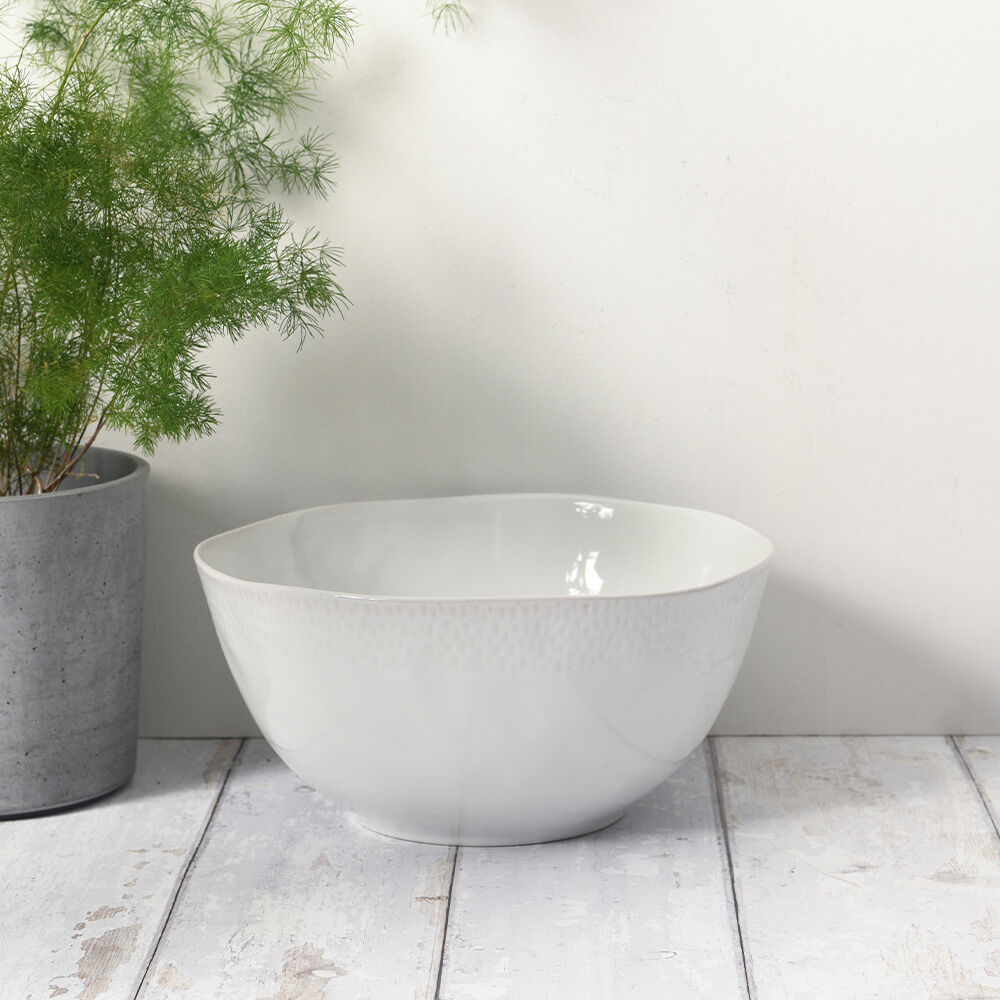 Malmo White Teardrop Deep Serving Bowl 26cm Malmo Stoneware