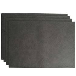ProCook Rectangular Placemats - Set of 4 - Grey Faux Leather