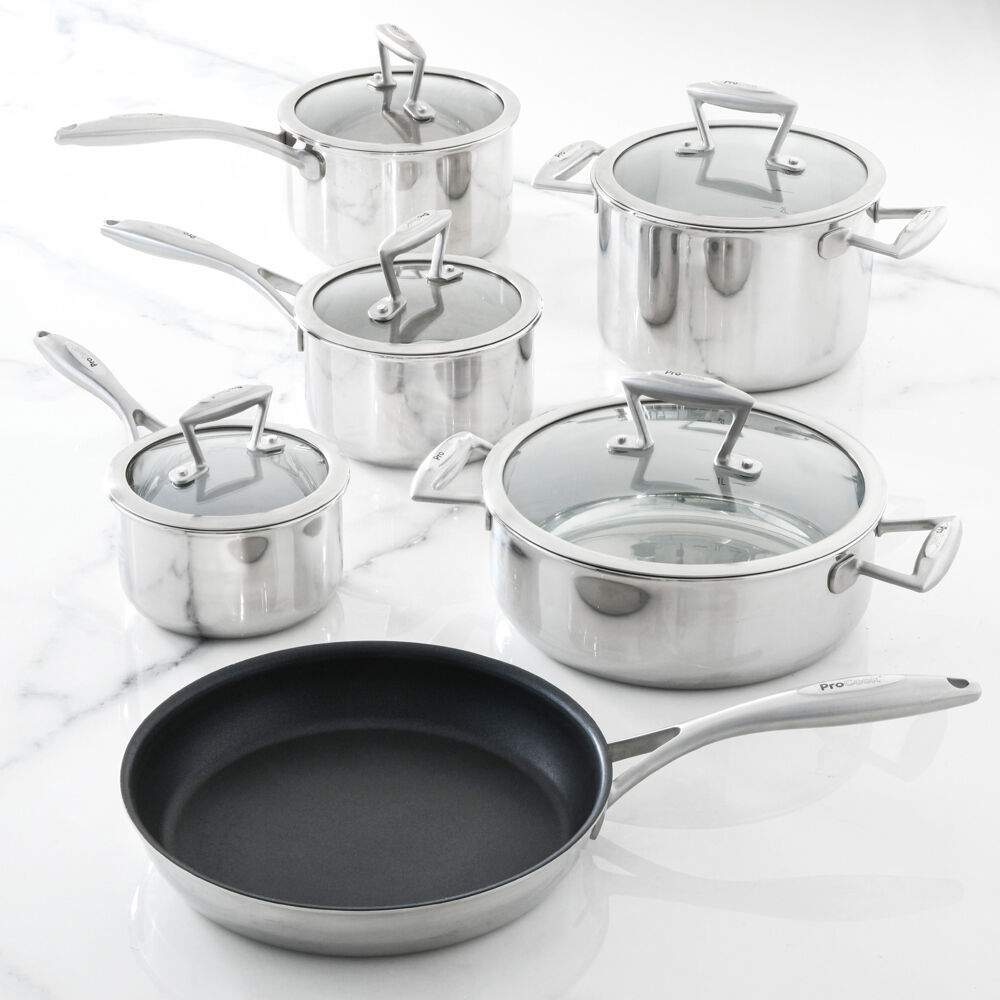 Elite Tri-ply Cookware Set Uncoated 6 Piece | Elite Tri-Ply from ProCook