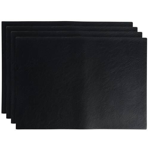 Grey leather effect textured vinyl placemats