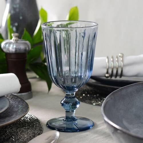 Lorenzo Blue Wine Glass - Set of 4 - 250ml - 7327