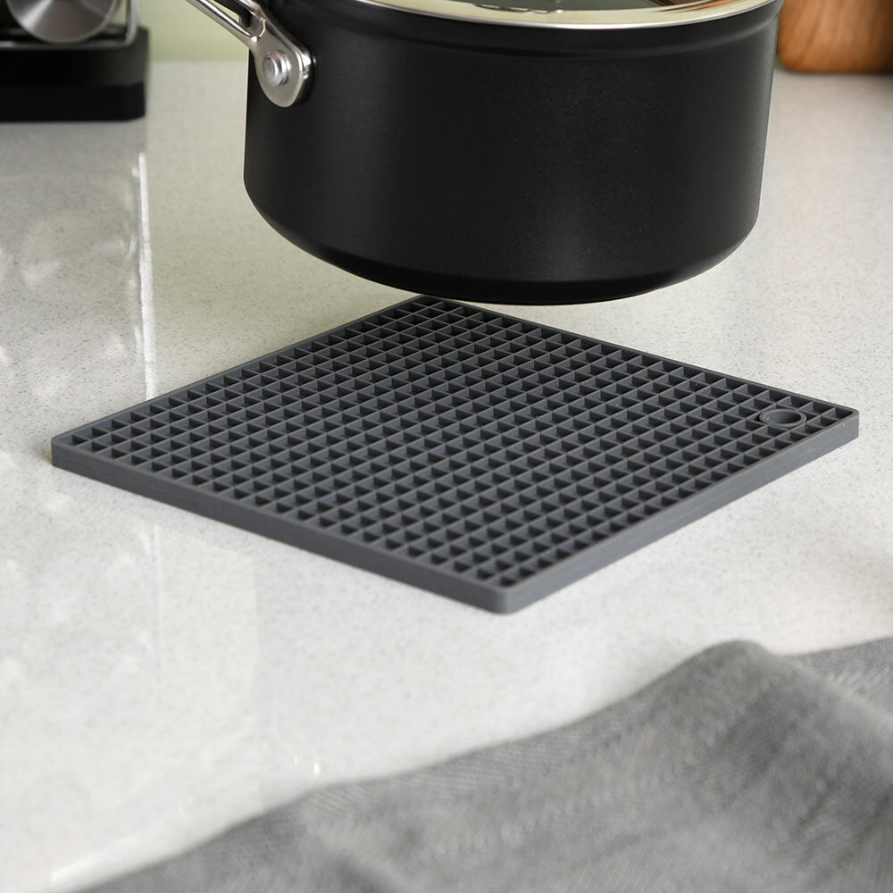 Square Silicone Trivet Charcoal | Trivets and Worktop Protectors from ...