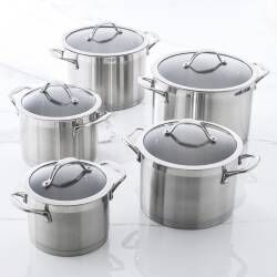 Professional Stainless Steel Stockpot Set - 5 Piece