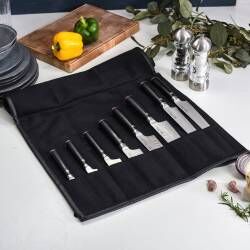 Secondary image for image of Damascus 67 Knife Set 8 Piece and Canvas Knife Case