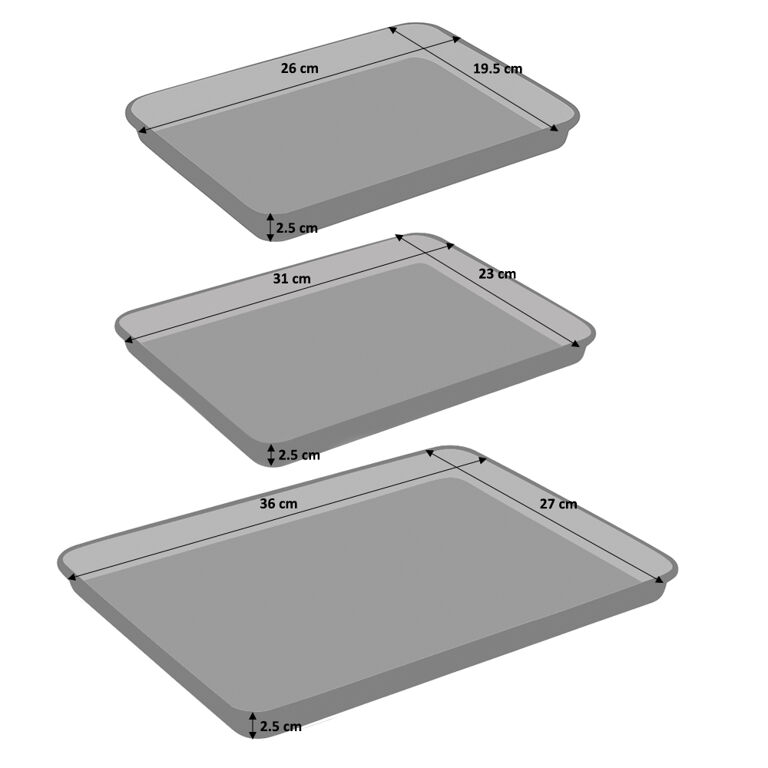 NonStick Baking Tray Set 3 Piece ProCook