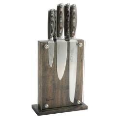 Elite Ice X50 Knife Set - 5 Piece and Magnetic Glass Block