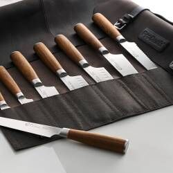 Secondary image for image of Nihon X50 Knife Set 8 Piece and Leather Knife Case