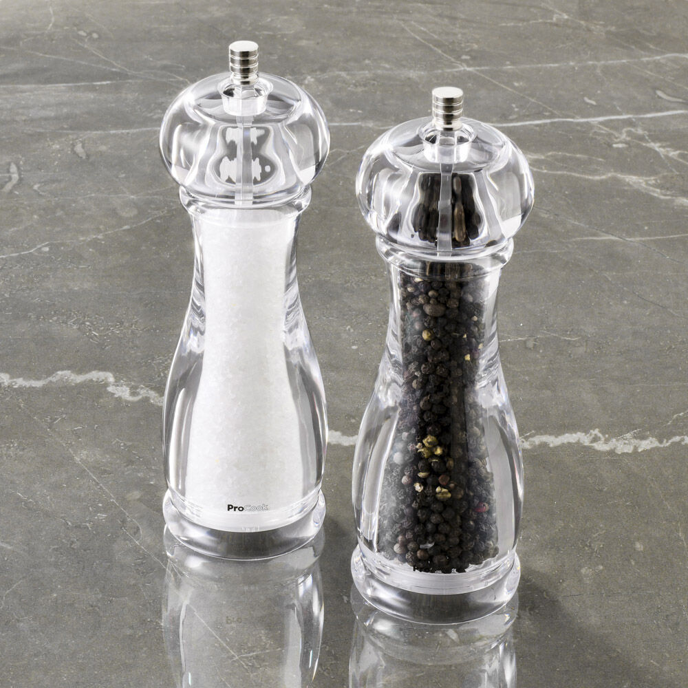 Acrylic Salt and Pepper Mill Set 20cm Salt and Pepper Grinders from