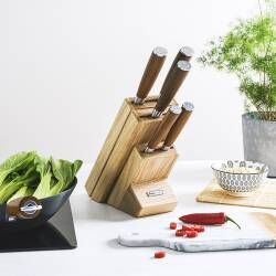 Secondary image for image of Nihon X50 Knife Set 5 Piece and Wooden Block
