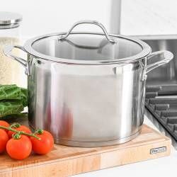 Secondary image for image of Professional Stainless Steel Stock Pot & Lid 22cm / 5.3L