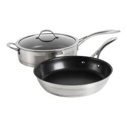 Professional Stainless Steel Saute and Frying Pan Set - 2 Piece