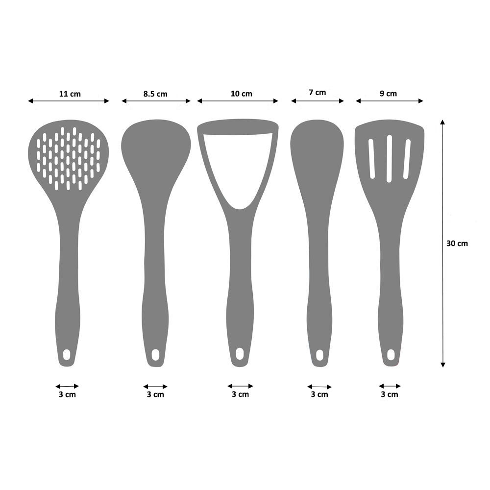 Designpro Nylon Utensil Set with Granite Carousel 5 Piece Multicoloured