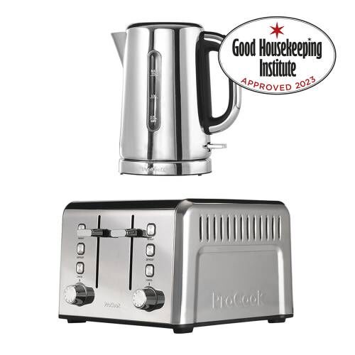 Stainless Steel Kettle and Toaster Set