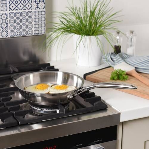 Professional Stainless Steel Frying Pan Uncoated 28cm Professional