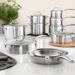 Secondary image for image of Professional Stainless Steel Cookware Set Uncoated 10 Piece