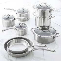 Professional Stainless Steel Cookware Set - Uncoated 8 Piece