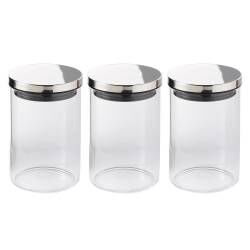 ProCook Medium Storage Jars Set of 3 - Metal Lid