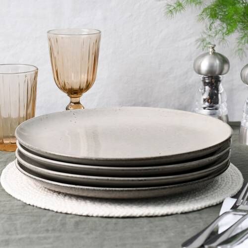 Oslo Coupe Stoneware Dinner Plate Set of 4 - 28cm