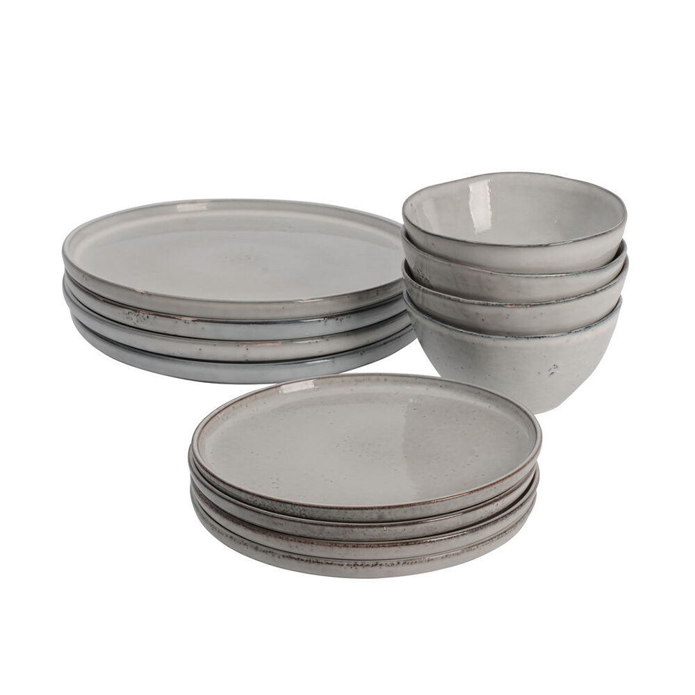 Procook Table Set Oslo Rim Stoneware Dinner Set 12 Piece - | ProCook