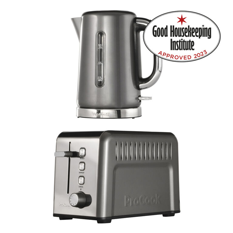 Gun Metal Kettle and Toaster Set 2 Slice ProCook