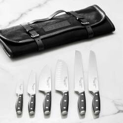 Professional X50 Micarta Knife Set - 6 Piece and Canvas Knife Case