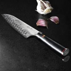 Secondary image for image of Damascus 67 Santoku Knife 18cm / 7in