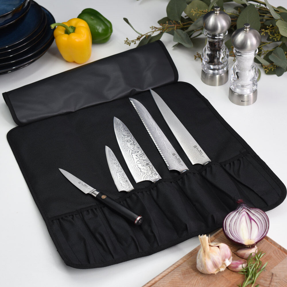 Damascus 67 Knife Set 5 Piece and Knife Case