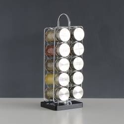 Main image for image of Contemporary Spice Rack 10 Jars With Spices