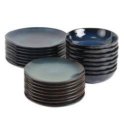 Vaasa Stoneware Dinner Set with Pasta Bowls - Two x 12 Piece - 8 Settings