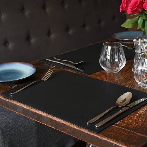 Rectangular Placemats Set Of 4 Black Faux Leather Table Runners Placemats Coasters From Procook