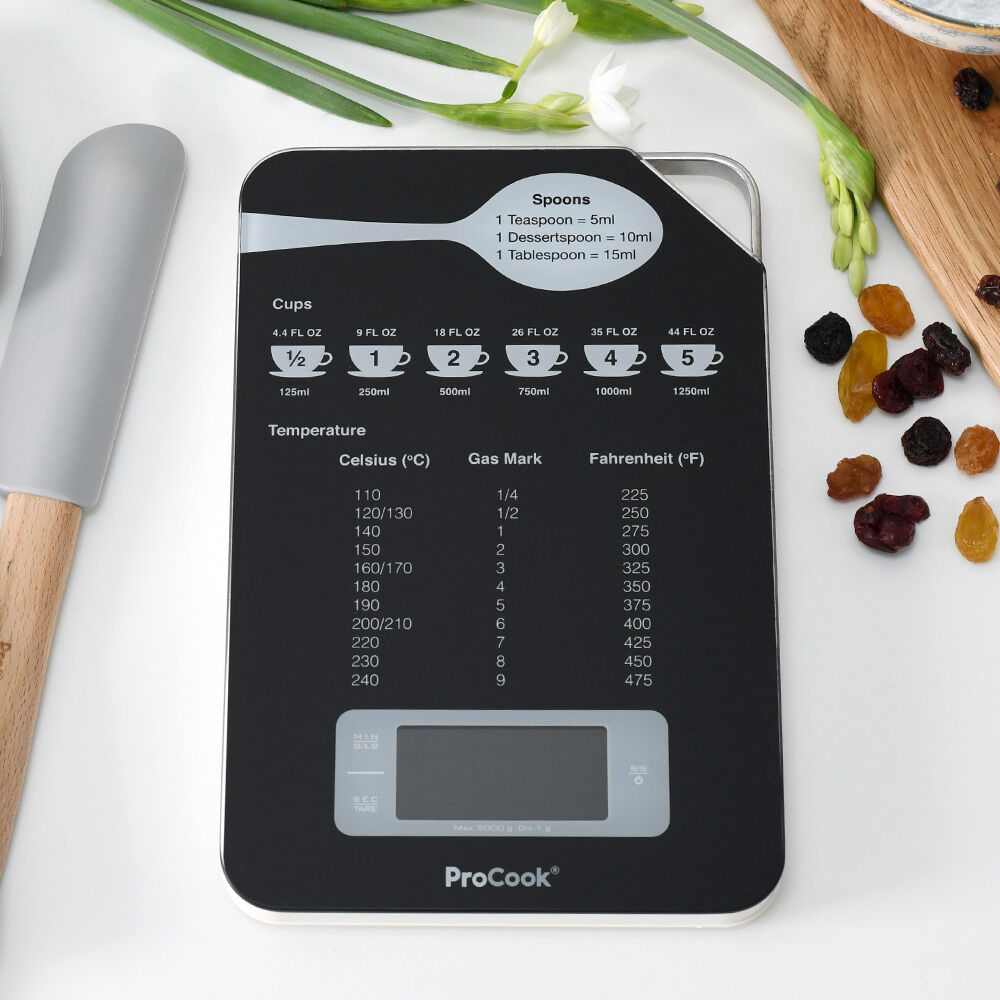 ProCook Glass Digital Scales Conversion Table