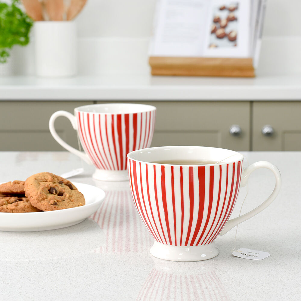 ProCook Footed Mug Red Stripes