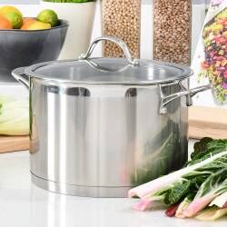 Secondary image for image of Professional Stainless Steel Stock Pot & Lid 24cm / 7.2L
