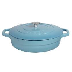 ProCook Cast Iron Casserole Dish
28cm / 3.9L Shallow Graduated Turquoise