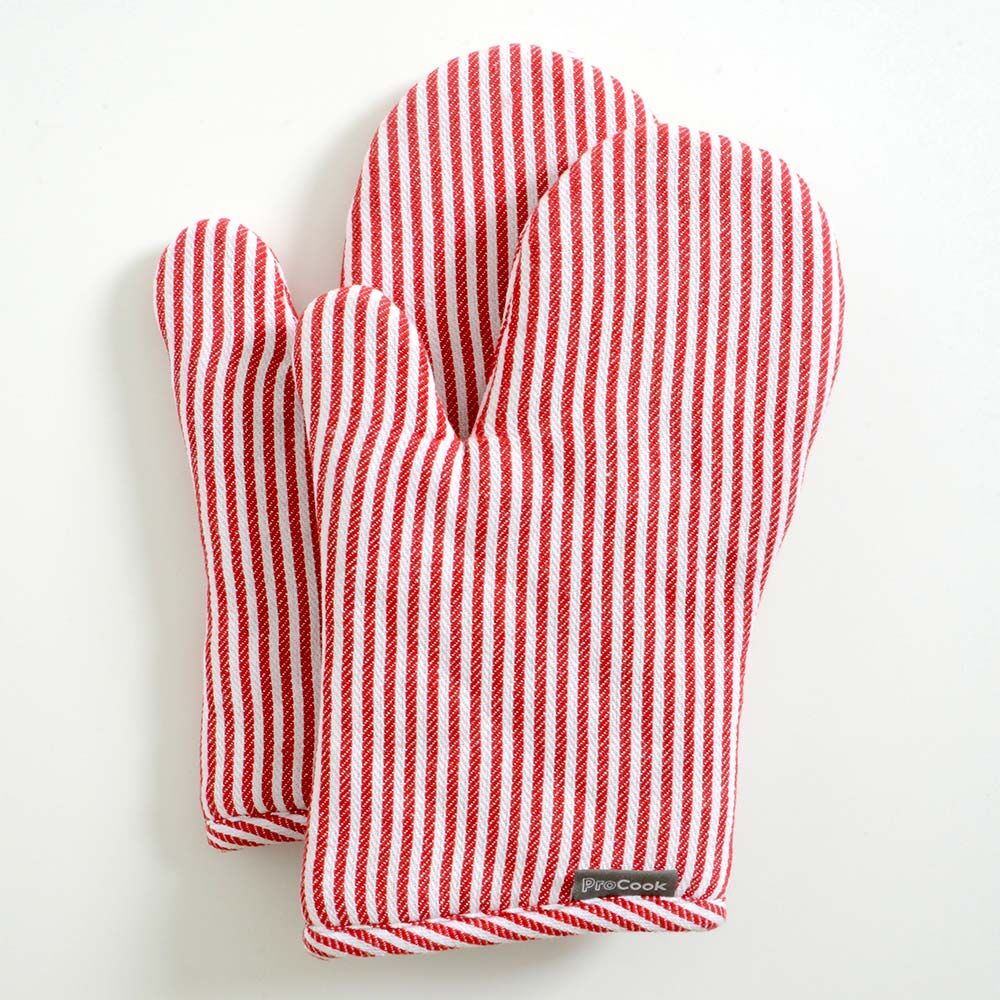 ProCook Oven Glove Pair Red and White