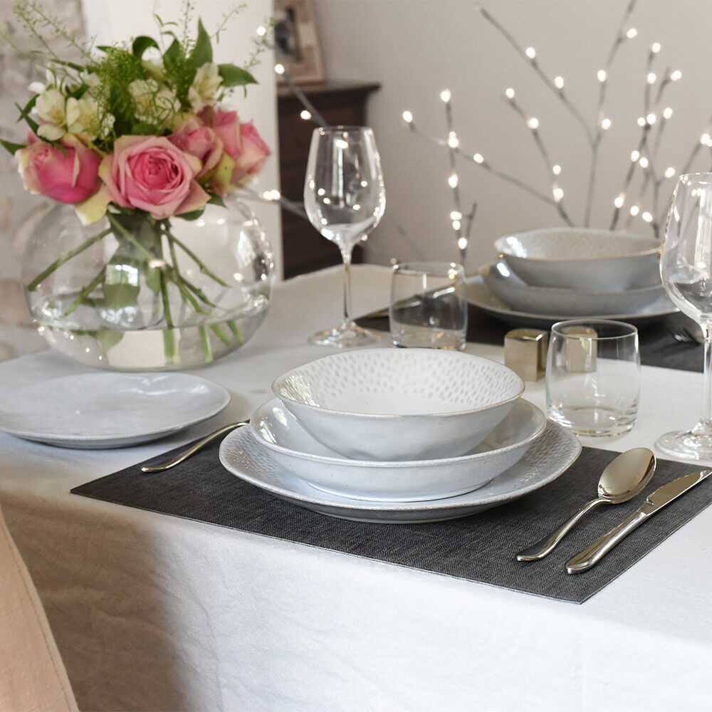 Malmo Dove Grey Mixed Dinner Set Two x 16 Piece - 8 Settings