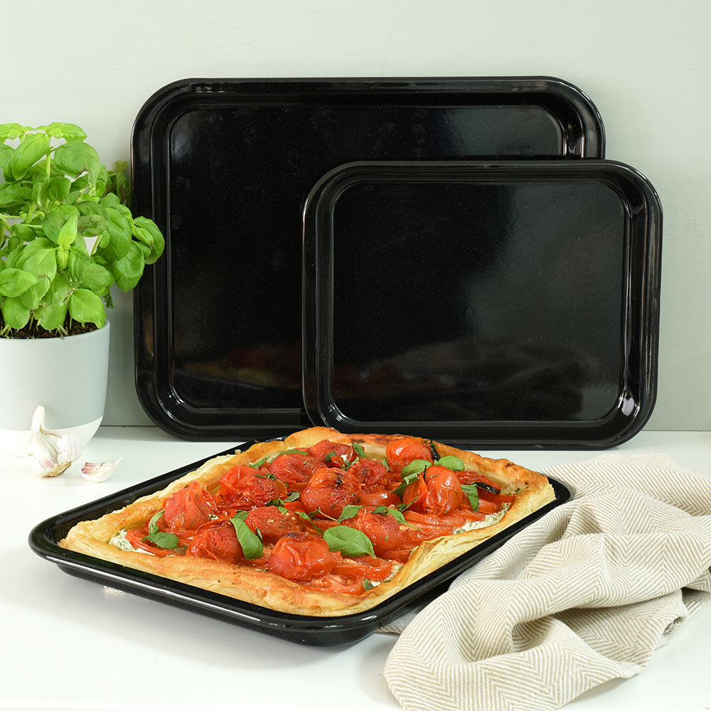 Enamel Baking Tray Set 3 Piece Baking Trays and Sheets from ProCook