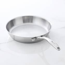 Professional Stainless Steel Frying Pan - Uncoated 28cm