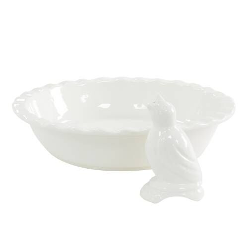 Porcelain Pie Dish & Pie Bird